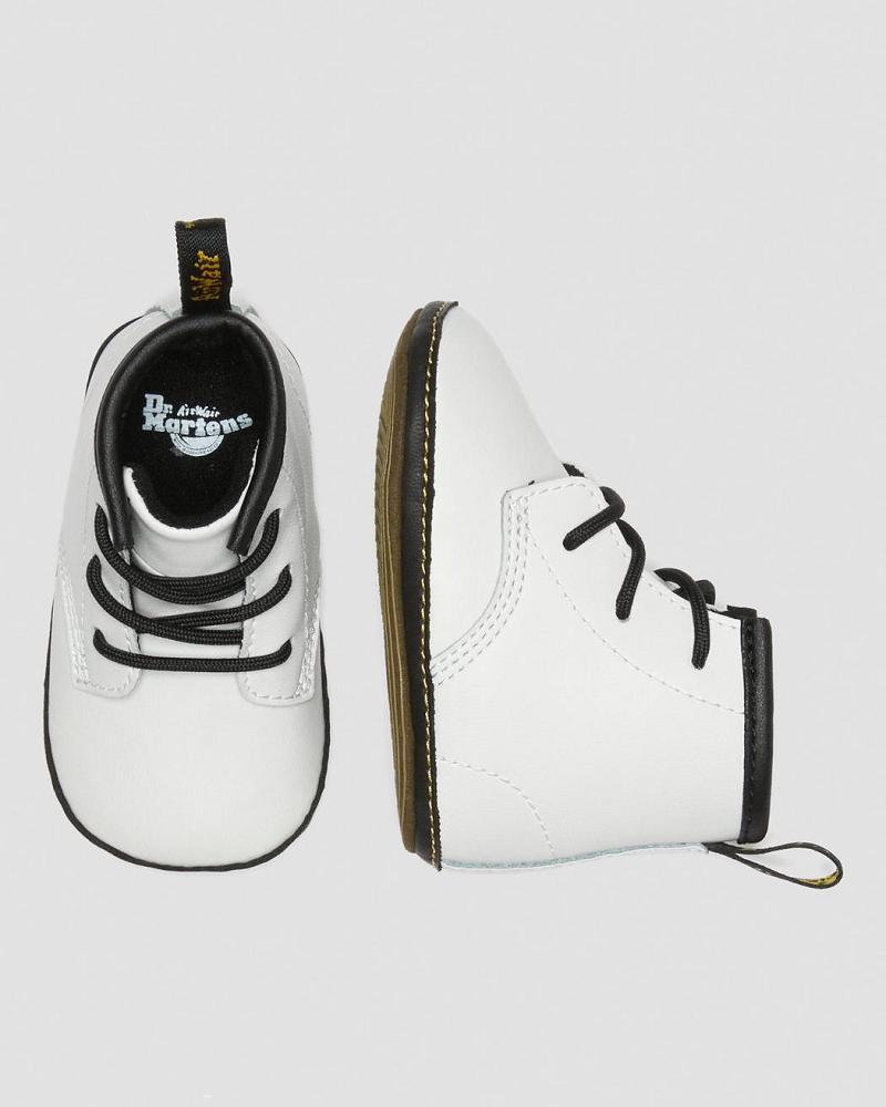 Dr Martens Newborn 1460 Auburn Læder Booties Fritidsstøvler Børn Hvide | DK 661WNB